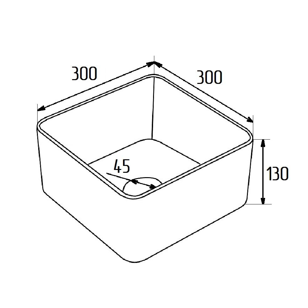 Умывальник мебельный Runo Tetra (квадратная) (00-00002561), артикул 00-00002561