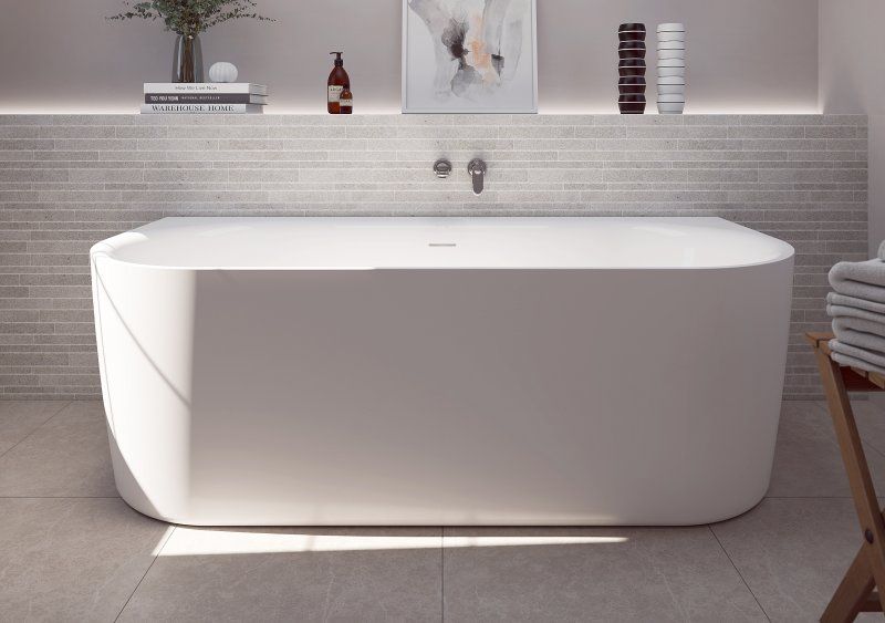 Акриловая ванна пристенная, цельная, белая матовая внутри, серая матовая снаружи,  METAURO-INT-Wall-180-80-60-G-W-MATT, артикул METAURO-INT-Wall-180-80-60-G-W-MATT