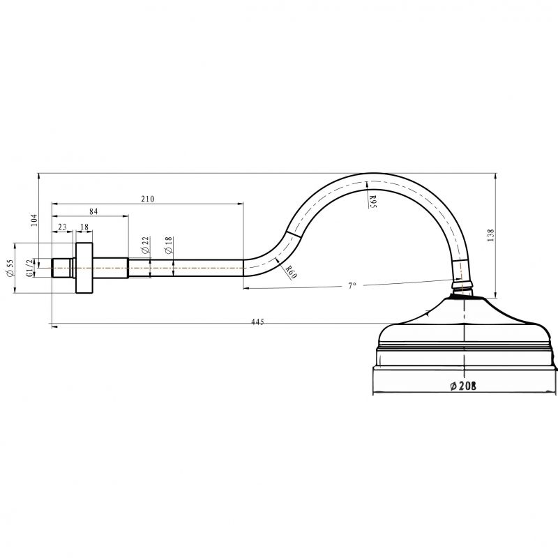 Встроенный верхний душ (20см) IMPERIALE