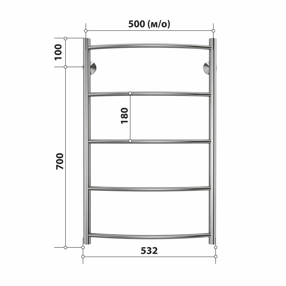 Полотенцесушитель водяной Stelmix 80x50 см, дуга
