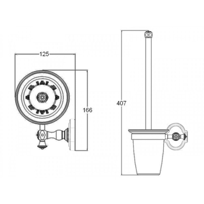 Ершик для унитаза Bronze de Luxe ROYAL R25010, бронза, артикул R25010