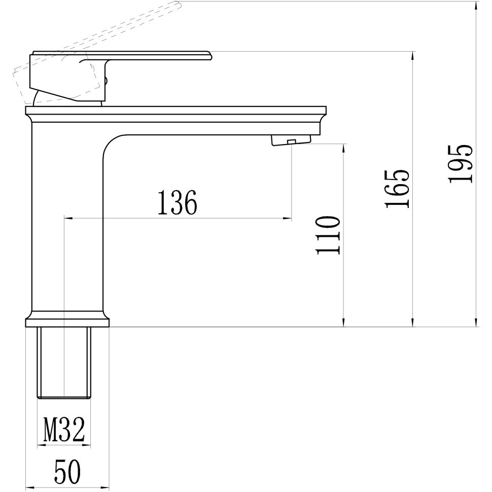 Смеситель для раковины Savol S-600301, хром
