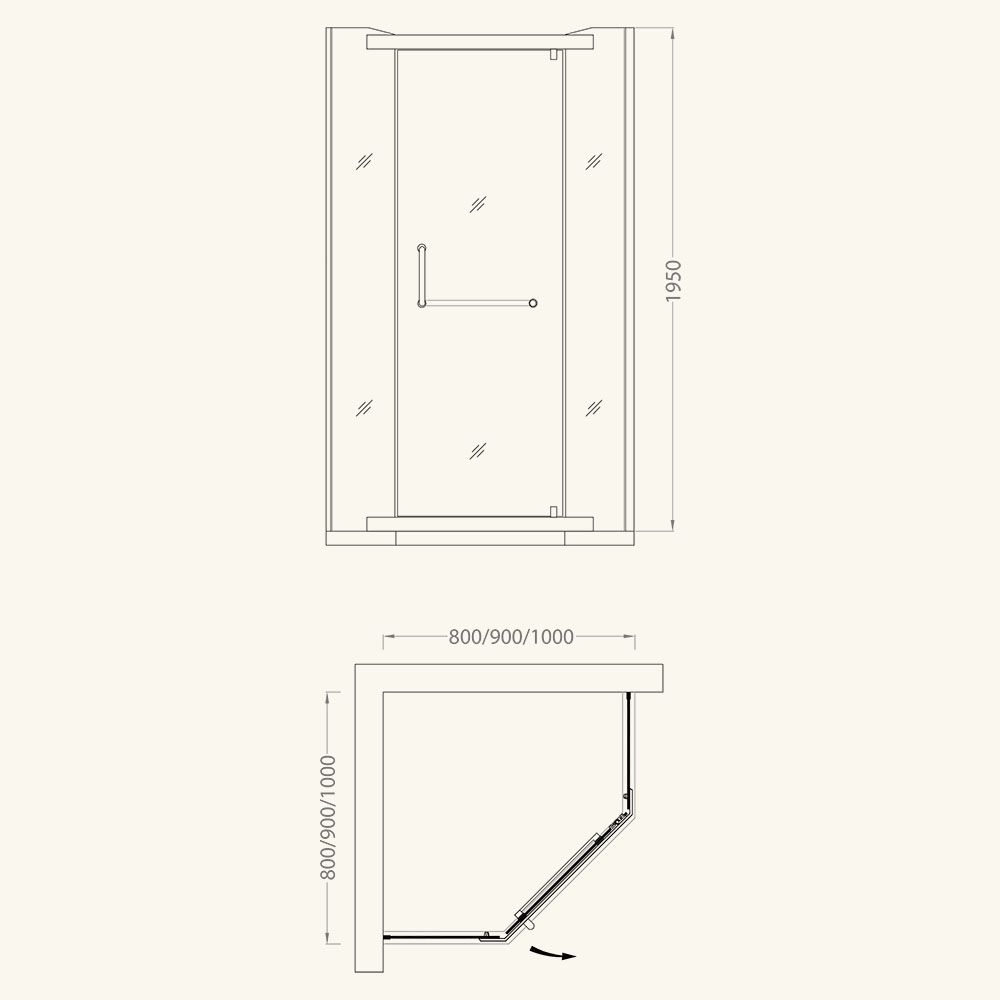 Душевой уголок Rovigo 80х80х195 Рифленое хром RV36-80T-02-19C1