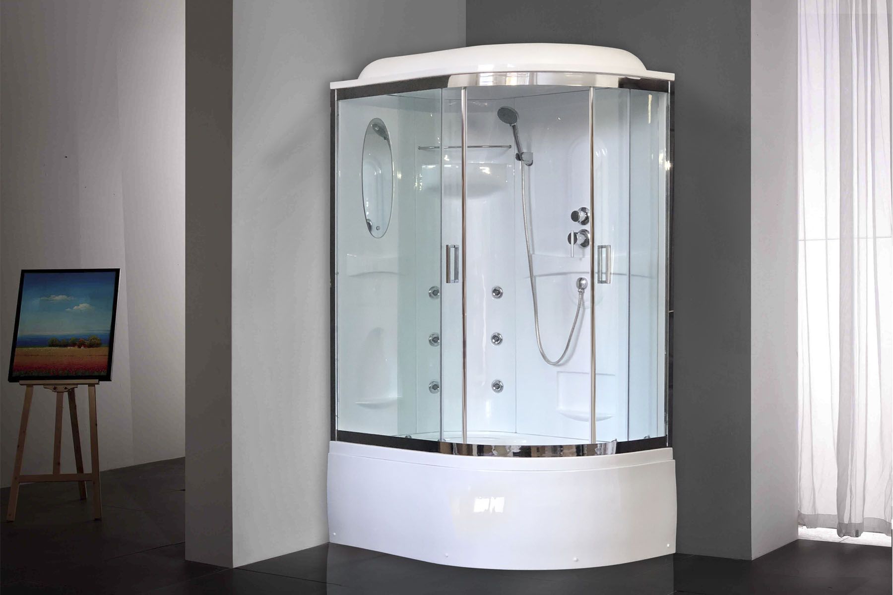 Душевая кабина Royal Bath RB 8120BK2-T-CH (прозрачное) левая Душевая кабина Royal Bath RB 8120BK2-T-CH (прозрачное) левая