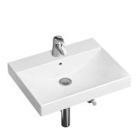 Комплект 4 в 1 Lavinia Boho Bathroom Sink 21510445, врезная фарфоровая раковина 60 см, смеситель с донным клапаном, латунный сифон, угловые вентили 2 шт.