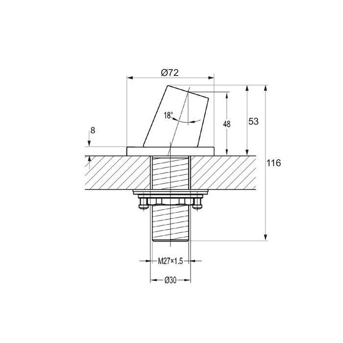 Переходник-держатель душевой лейки для ванны OMNIRES H14BL (черный)