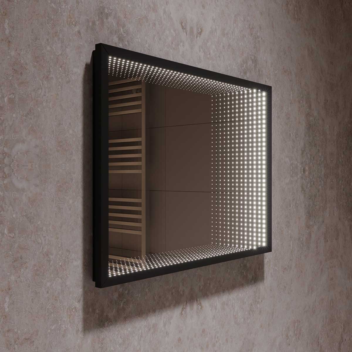 Зеркало LED 800 VLM-2M800MB, 800x600 c выключателем-датчиком на движение, черное