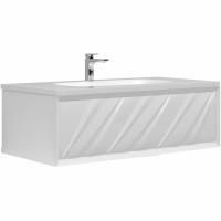 Тумба под раковину Marka One Glace 100П У73575 подвесная Белая глянцевая