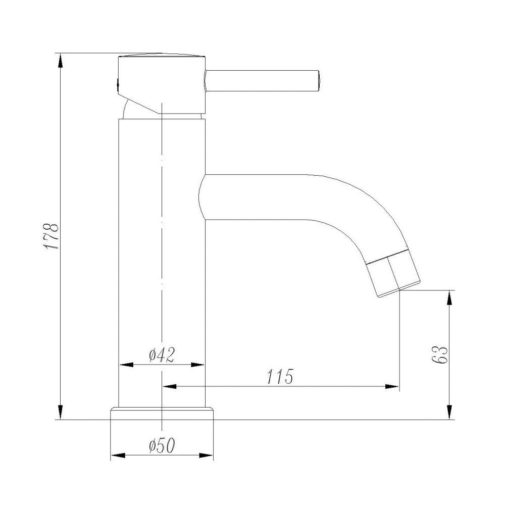 Смеситель ABBER Wasser Kreis AF8110B для раковины, черный матовый Смеситель ABBER Wasser Kreis AF8110B для раковины, черный матовый