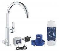 Смеситель для кухни GROHE Blue Pure Eurosmart для подачи смешанной и фильтрованной воды c C-образным изливом, хром (30499000) Смеситель для кухни GROHE Blue Pure Eurosmart для подачи смешанной и фильтрованной воды c C-образным изливом, хром (30499000)