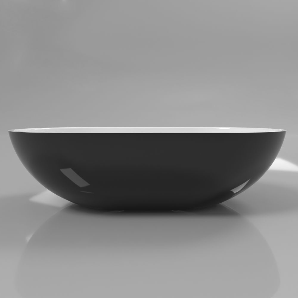 Умывальник WHITECROSS Amber 60x35 (черный/белый глянец) иск. Камень