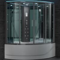 Душевой бокс SSWW BU612 R 150x150 с баней профиль Голубой сапфир матовый задняя стенка зеркальная