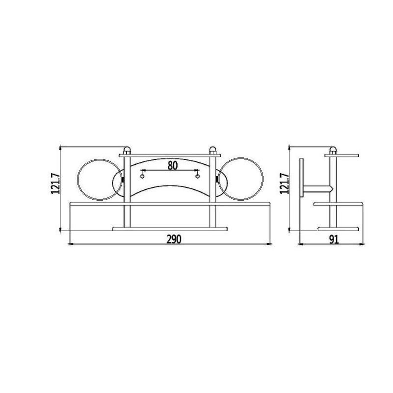 Стакан для ванной комнаты двойной D-Lin D213100, хром