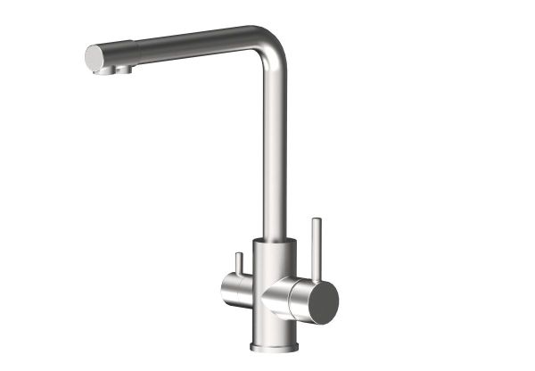 AQG DUO, смеситель для кухни с фильтром, цвет нержавеющая сталь
