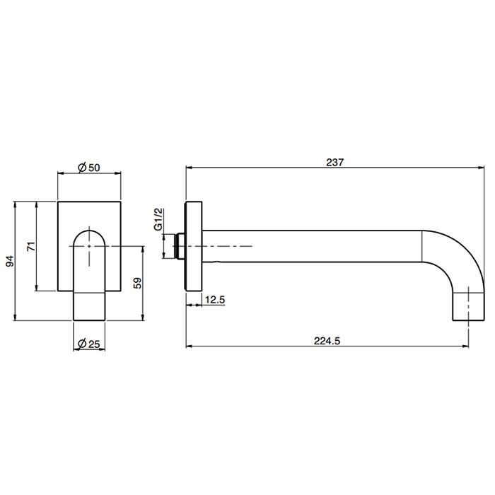 Fima Carlo Frattini Switch ON Излив для ванны, настенный, цвет: хром Fima Carlo Frattini Switch ON Излив для ванны, настенный, цвет: хром