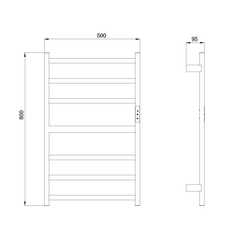 Полотенцесушитель электрический RAGLO R350.06.03 настенный сенсорный с терморегулятором, сатин золотой, артикул R350.06.03