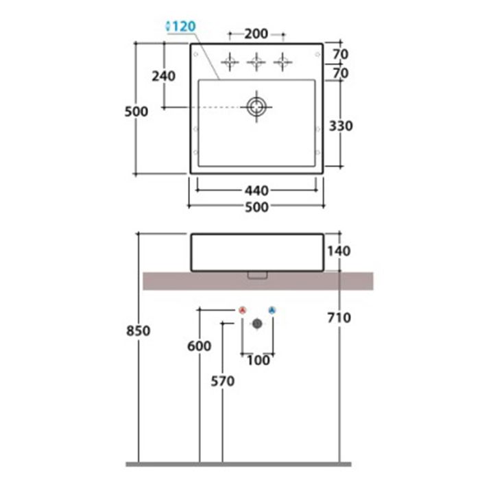 Globo Le Pietre Раковина накладная 50*50*14 см, цвет вулканический серый