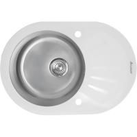 Мойка Seaman Eco Glass SMG-730W, два отверстия (Ø35мм), комплектация с вентиль-автоматом