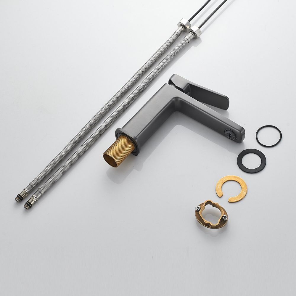 Смеситель для раковины Raffine F0199T, оружейная сталь