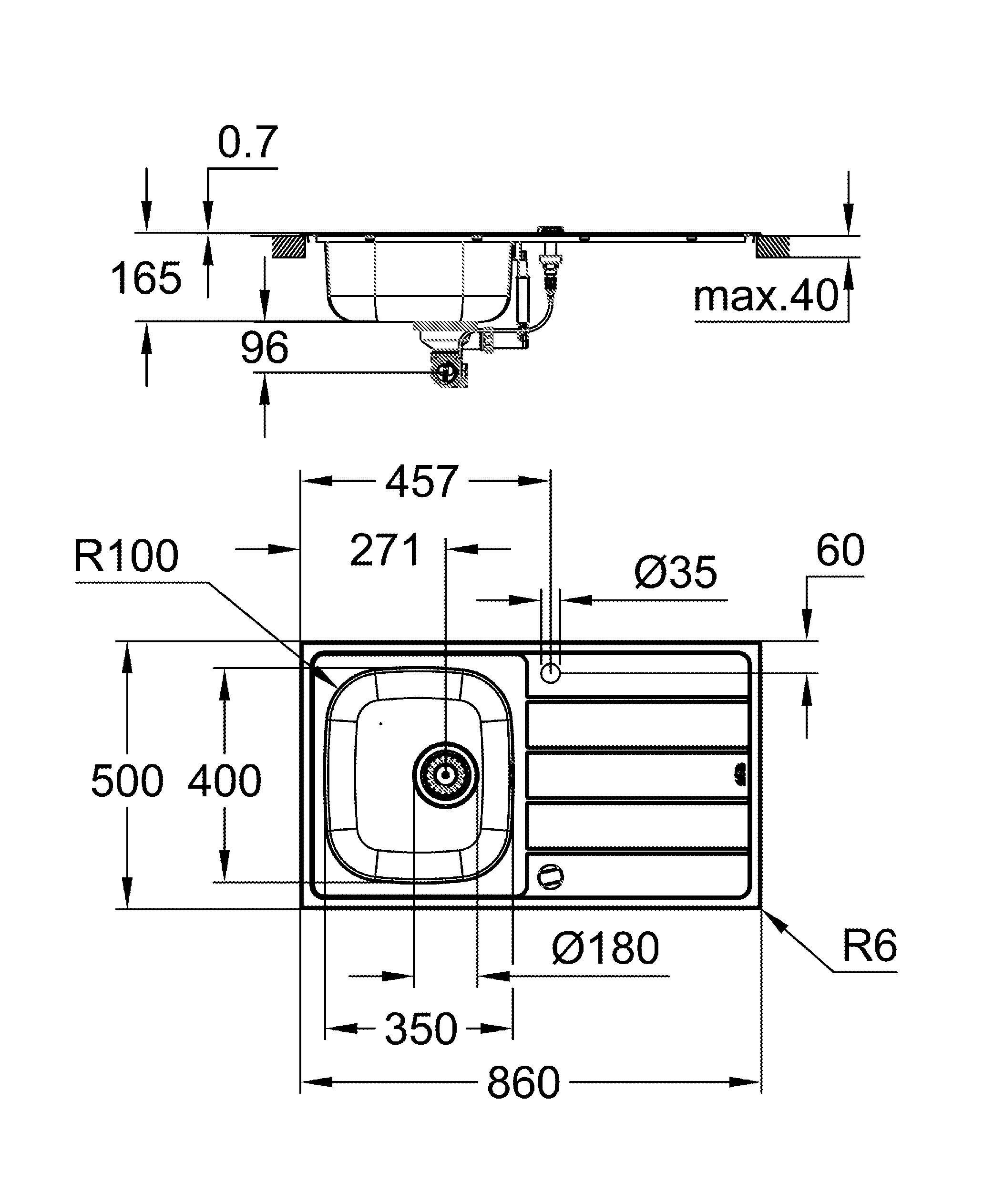 Мойка и смеситель для мойки GROHE K200, нержавеющая сталь (31565SD1) Мойка и смеситель для мойки GROHE K200, нержавеющая сталь (31565SD1)