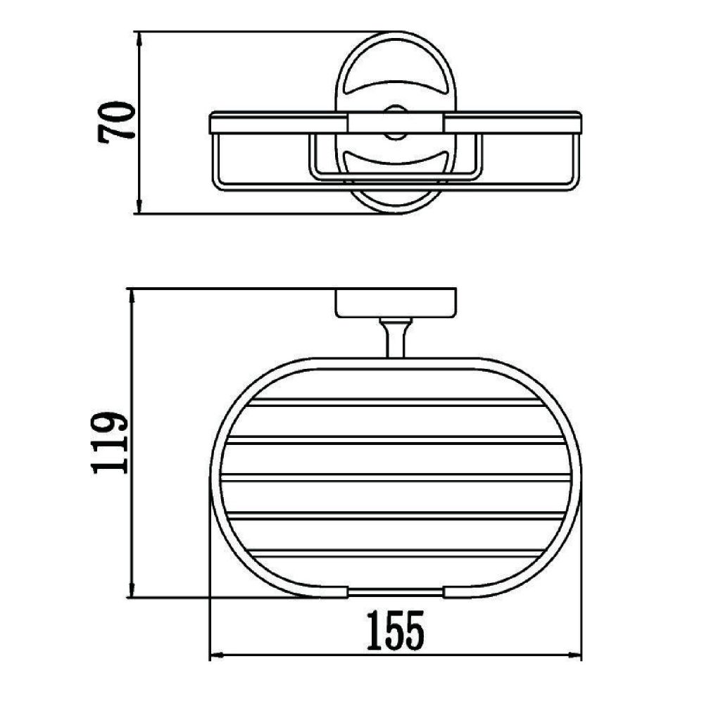 Мыльница Savol S-007032-1, хром, артикул S-007032-1