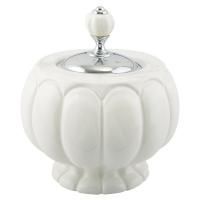 OLIVIA Баночка h12xD16 см, керамика белая, хром