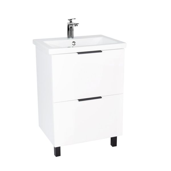 Тумба VIANT "Берлин" 2 ящика белая 444х570х820 под раковину .S-UM-MOD60/1 (MODUO 60) (VBER60MDBEL-T2Y)