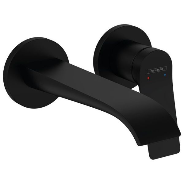 Смеситель для раковины, Hansgrohe, Vivenis, тип открывания воды-однорычажный, тип регулирования воды-керамический картридж, монтаж-встраиваемый, отверстия для монтажа-2, вынос излива, мм-192, внутренняя часть-необходимо заказать, цвет-черный матовый