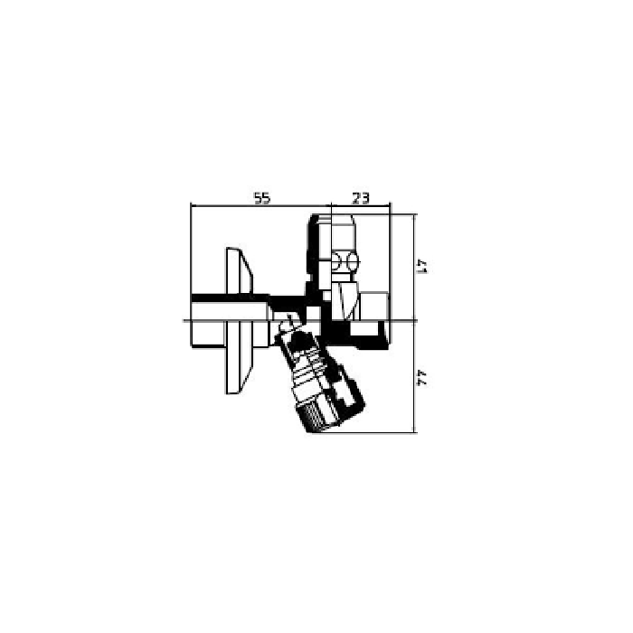Gattoni Accessori Угловой вентиль с фильтром 1/2"x3/8" без цанговых гаек, цвет хром Gattoni Accessori Угловой вентиль с фильтром 1/2"x3/8" без цанговых гаек, цвет хром