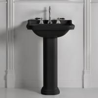 Kerasan Waldorf Раковина керамическая 60х55см, c 1 отверстием под смеситель, цвет: черный, заглушка хром