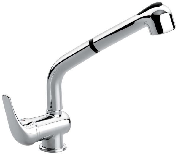 Emmevi Ambra, смеситель высокий с вытяжным изливом для кухни, цвет хром