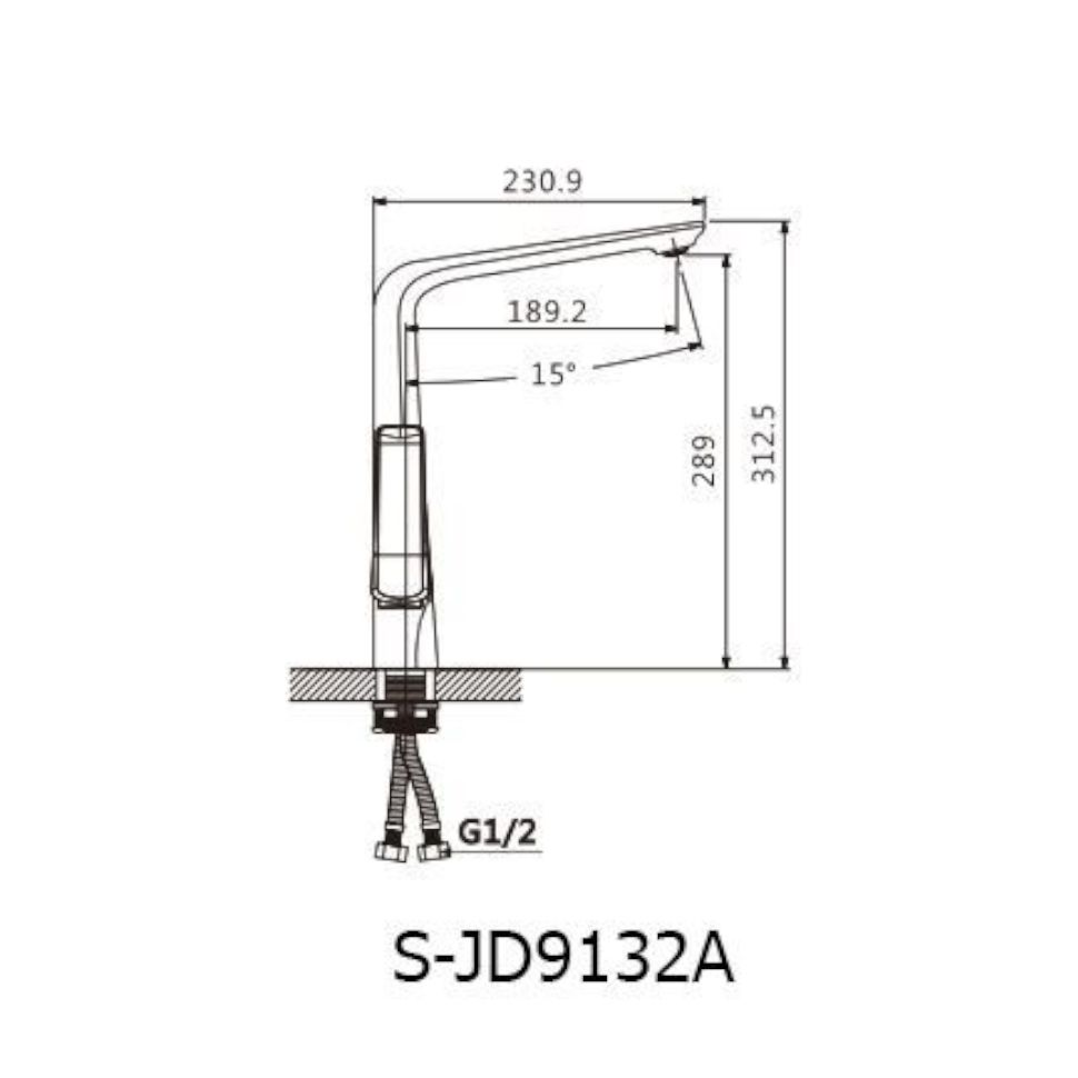 Смеситель для кухни Savol S-JD9132A, хром