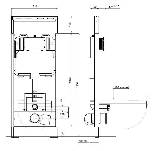 Инсталляция для подвесного унитаза Aquatek Easy Fix 51 INS-0000009, 1130*510*100 мм Инсталляция для подвесного унитаза Aquatek Easy Fix 51 INS-0000009, 1130*510*100 мм