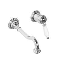 Gattoni Orta Смеситель встраиваемый из стены для раковины, с белой ручкой, с упрощенной внутренней частью, цвет хром