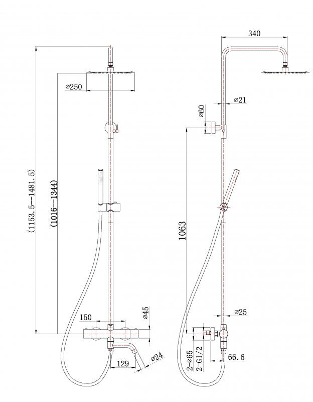 Душевая стойка с термостатическим смесителем и изливом BELBAGNO ETN-VSCM-T-IN арт. ETN-VSCM-T-IN, артикул ETN-VSCM-T-IN
