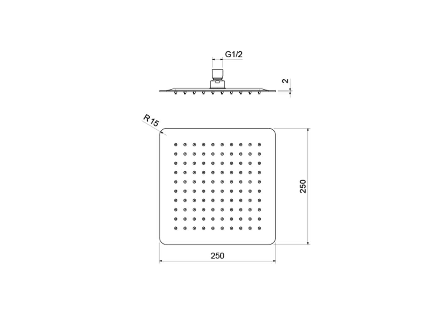 Квадратный верхний душ  250*250*2 мм AQUATEK, матовый черный AQ2072MB Квадратный верхний душ  250*250*2 мм AQUATEK, матовый черный AQ2072MB