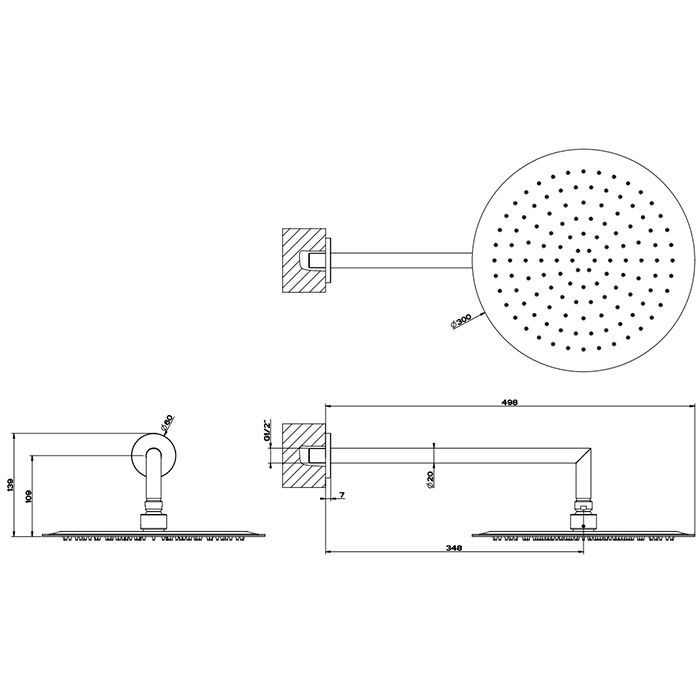 Gessi Emporio Emporio shower Душевая головка для настенного крепления, поворотная, с защитой от известкового налёта, цвет: Mirror Steel