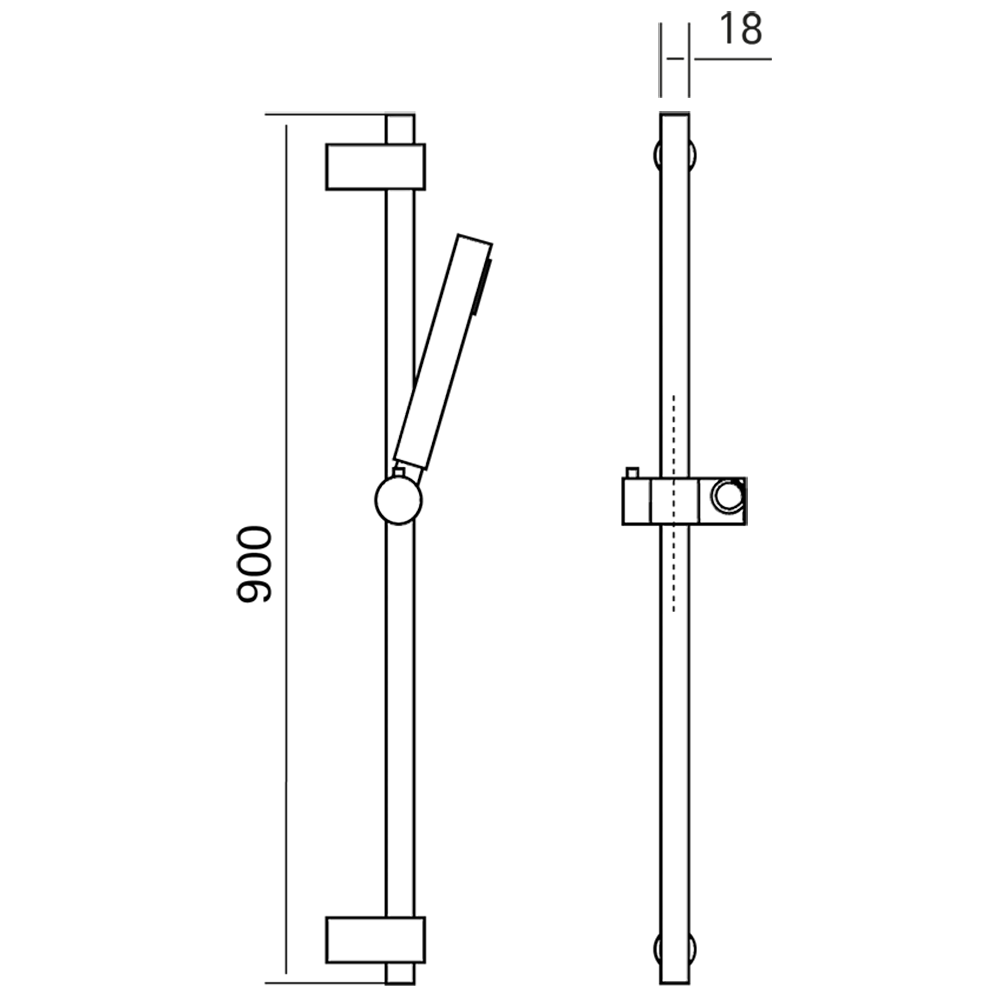 HUBER Lynox Душевая стойка с ручным душем, нержавеющая сталь