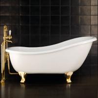 Devon&Devon Regina Ванна 164х79хh57/80 см, чугунная, отдельностоящая, загрунтованная снаружи, ножки полированная латунь