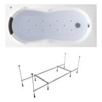 Аэромассажный комплект 4 в 1 Lavinia Boho Easter Pro 362100A0, акриловая ванна 160x70 см, каркас с монтажным набором, подголовник, аэромассаж