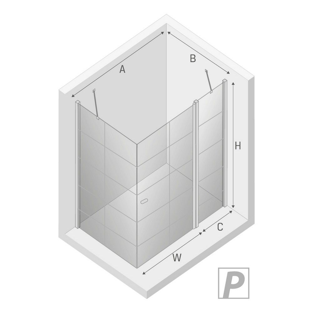 Душевое ограждение NEW TRENDY NEW SOLEO BLACK R 90x90x195 K-0581 (черный)