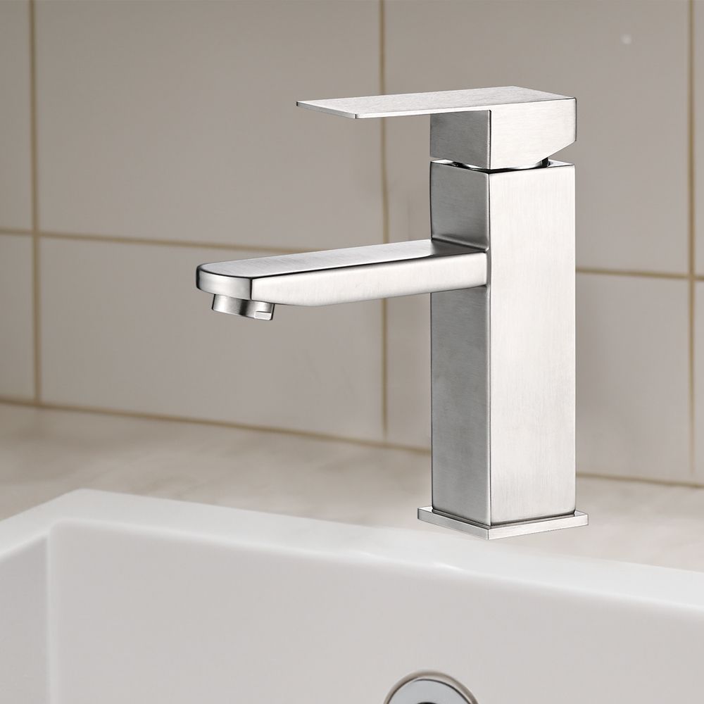 Смеситель для раковины WesnaArt KUBUS KUB13-210, сатин, артикул KUB13-210