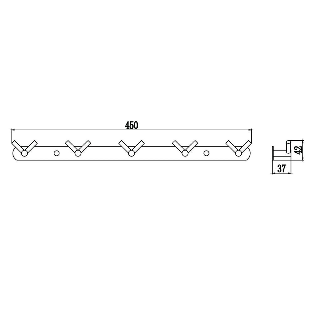 Планка с крючками Savol S-007225H, черный