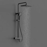 душевые стойки Vincea Душевая стойка Next VSFS-1N0TMB термостатическая без излива, 25см верх душ, черный,