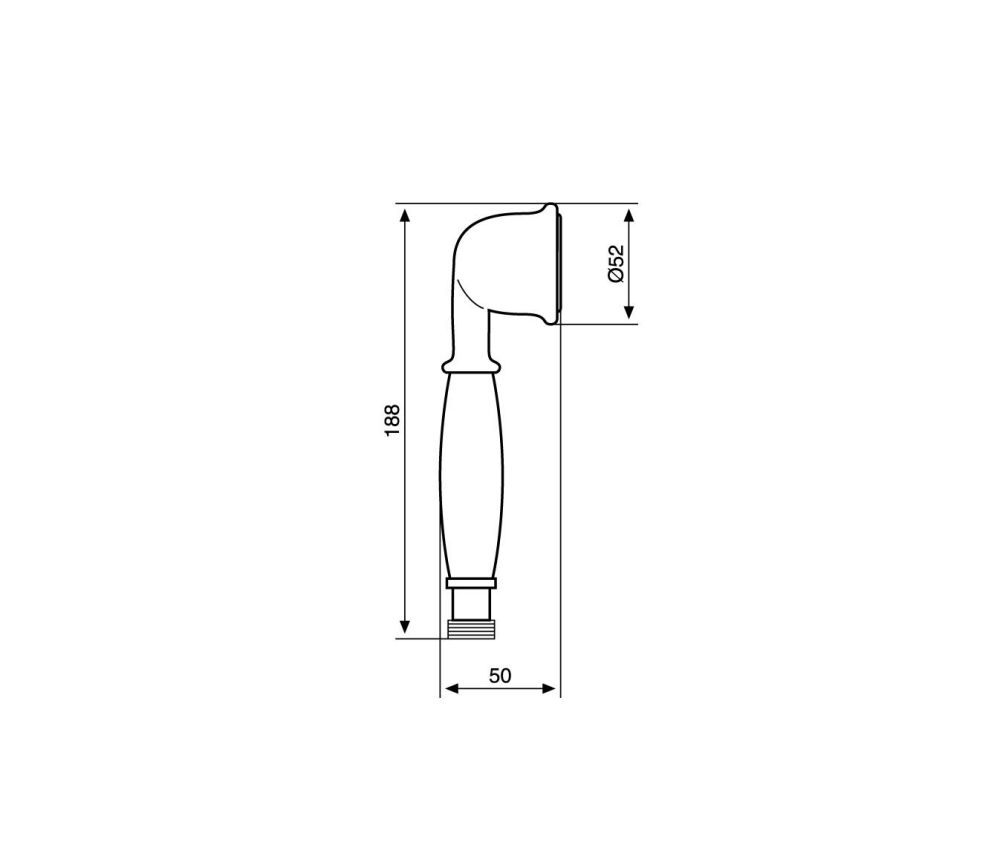Emmevi, круглая однорежимная лейка ручного душа из латуни (для набора 110TC), цвет золото, артикул C02403TC/OR