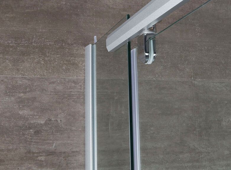 Душевой уголок Erlit ER10110V 100x100 профиль Матовый хром стекло прозрачное