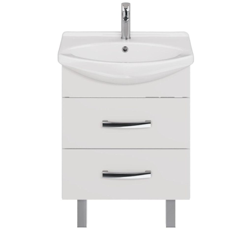 Тумба с раковиной подвесная/напольная Dreja Alda 65 см, белый, артикул 99-0404-com