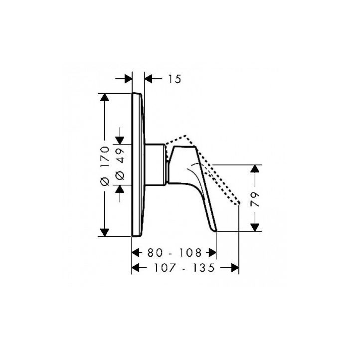 HG Focus Смеситель для душа HighFlow, встраиваемый, на 1 источник, внешняя часть, цвет: хром HG Focus Смеситель для душа HighFlow, встраиваемый, на 1 источник, внешняя часть, цвет: хром