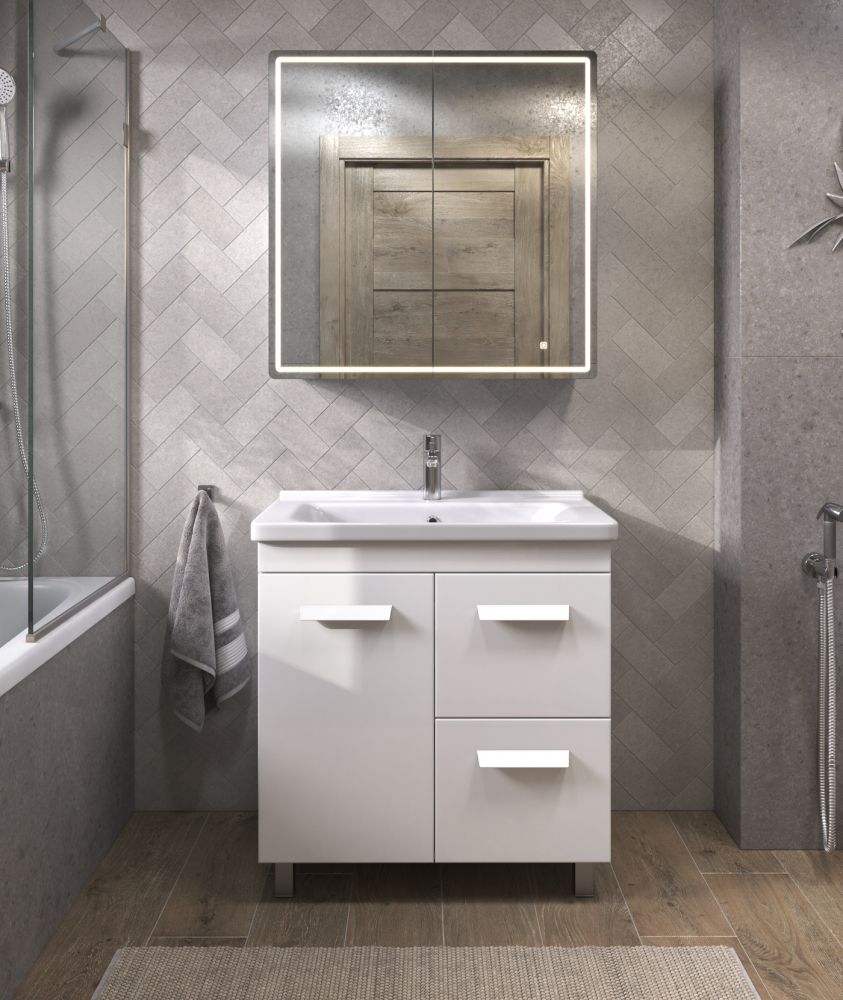 Тумба под раковину напольная VIGO Nova tn.NOV.MIR.80.1D.2Y, 80 см, артикул tn.NOV.MIR.80.1D.2Y