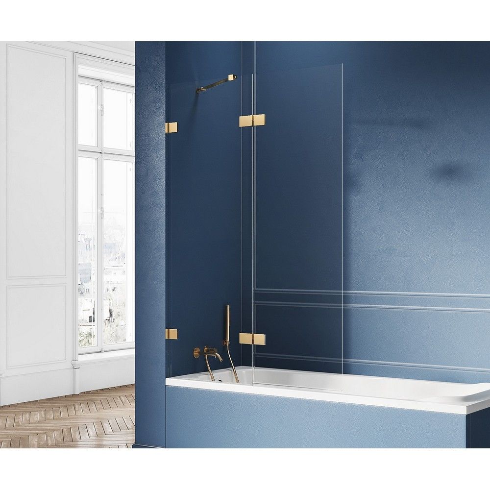 Шторка для ванны NEW TRENDY AVEXA GOLD BRUSHED 100 см EXK-2010 L (брашированное золото)